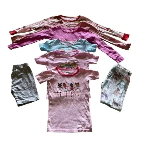 Carter’s Mix & Match Girl Long Short Sleeves Pajama Tops & Bottoms SZ 5T #2063 - Picture 1 of 10